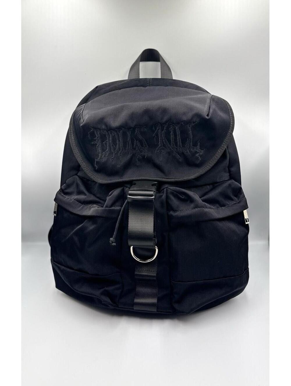 Dolls Kill Black Backpack Gothic Logo Alt Streetwear Bag
